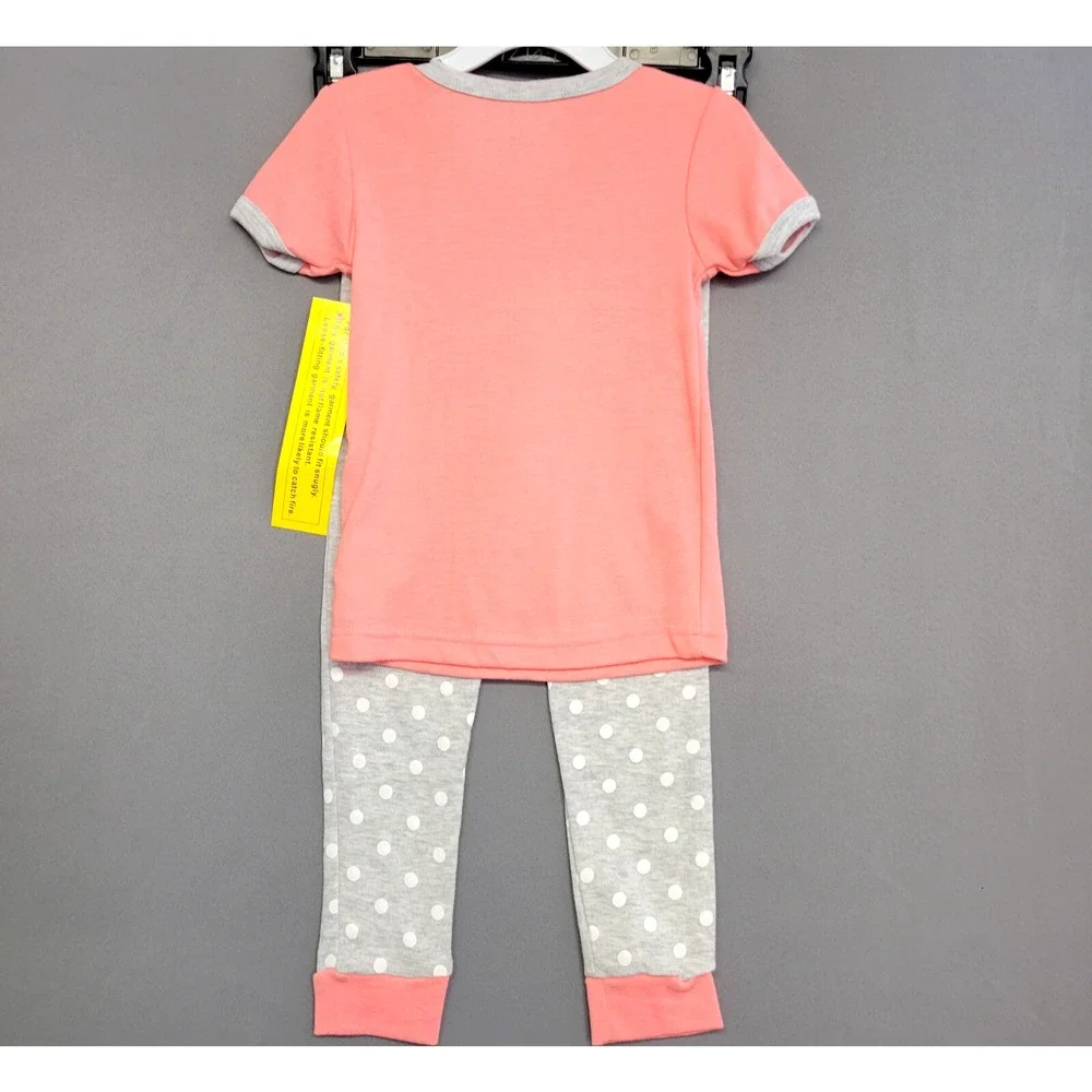 Bobbie‎ Brooks Sleepwear Pj Set Girls Youth 5/6 Pink Graphic Dino Pants Tee New